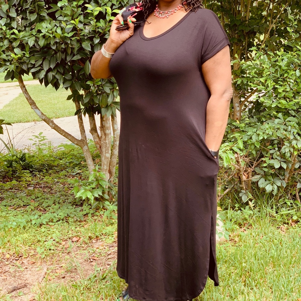 Curvy Size Black Oversized Maxi